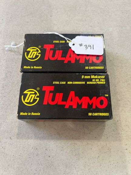 TulAmmo 9MM Luger Ammo - 2 Boxes of 50 image