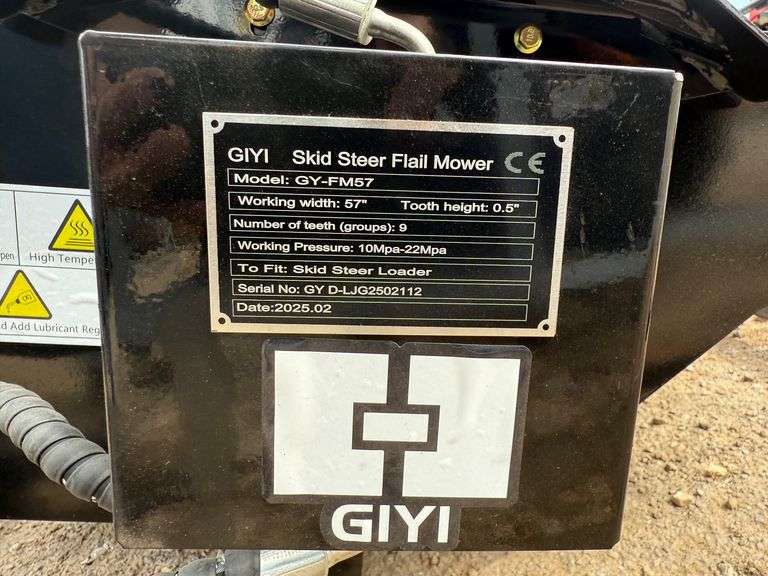 2025 GIYI Unused GY-FM57 Skidsteer Flail Mower