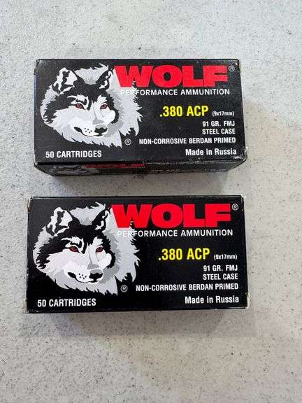 Wolf Performance 380 ACP Ammo - 2 Boxes of 50 image