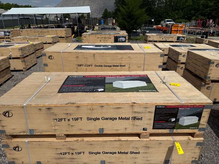 AllMetal Unused K1220 12ftx20ft Single Garage Metal Shed