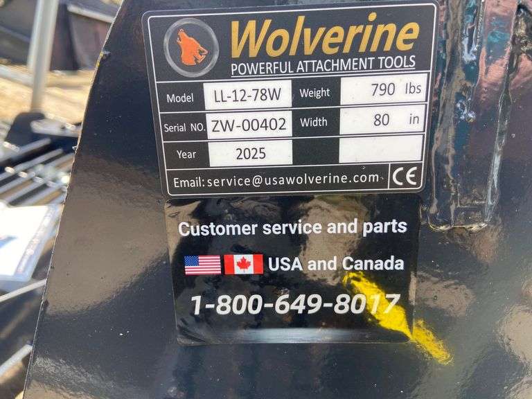 2025 Wolverine Unused LL-12-78W Skidsteer Land Leveler