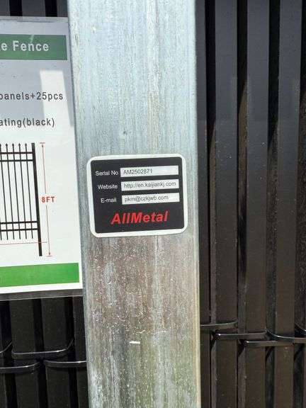 2025 AllMetal Unused K0710-24 Powder Coated Steel Site Fence