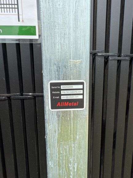 2025 AllMetal Unused K0710-24 Powder Coated Steel Site Fence