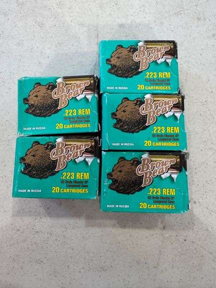 Brown Bear .223 REM Ammo - 5 Boxes of 20 image