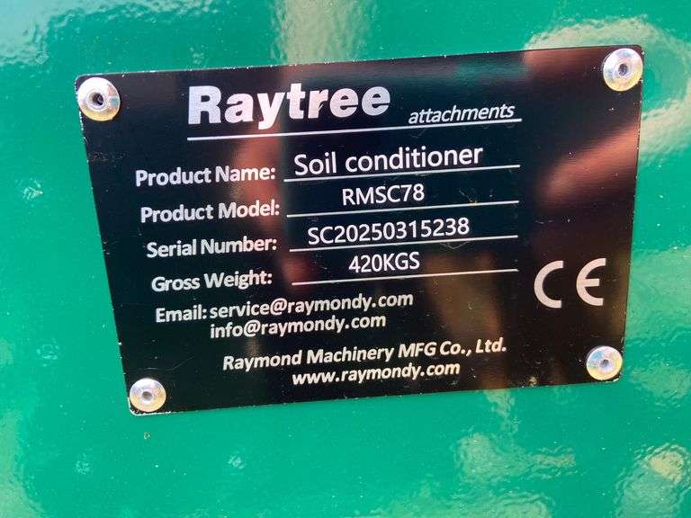 2025 Raytree Unused RMSC78 78in Skidsteer Soil Conditioner