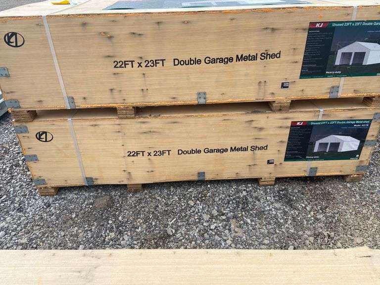 KJ Unused K2119 23ftx22ft Double Garage Metal Shed