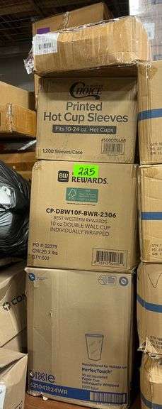Lot - Assorted Paper Cups, Cup Sleeves, and Sugar Stirrer Packets image