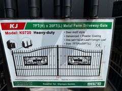 2025 KJ Unused K0720 Heavy Duty Metal Farm Driveway Gates