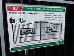 2025 KJ Unused K0720 Heavy Duty Metal Farm Driveway Gates