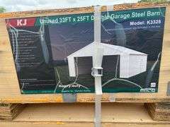 KJ Unused K3325 33ftx25ft Double Garage Steel Barn Shed