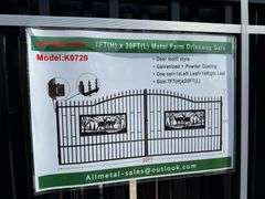 2025 AllMetal Unused K0720 Metal Farm Driveway Gates