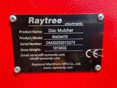2025 Raytree Unused RMDM70 Skidsteer 70in Disc Mulcher