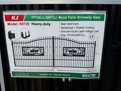 2025 KJ Unused K0720 Heavy Duty Metal Farm Driveway Gates