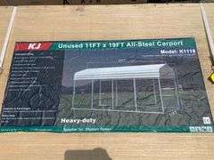 KJ Unused K1119 11ftx19ft All-Steel Carport