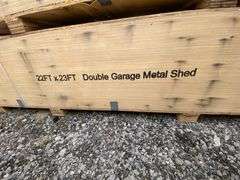 KJ Unused K2119 23ftx22ft Double Garage Metal Shed