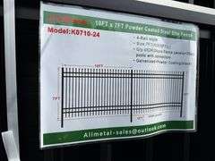 2025 AllMetal Unused K0710-24 Powder Coated Steel Site Fence