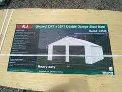 KJ Unused K3325 33ftx25ft Double Garage Steel Barn Shed