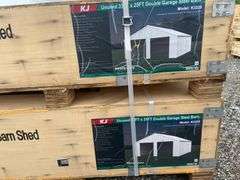 KJ Unused K3325 33ftx25ft Double Garage Steel Barn Shed