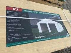 KJ Unused K3325 33ftx25ft Double Garage Steel Barn Shed