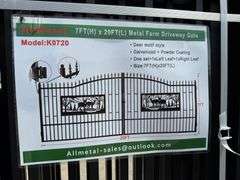 2025 AllMetal Unused K0720 Metal Farm Driveway Gates