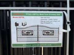 2025 AllMetal Unused K0720 Metal Farm Driveway Gates