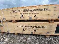 KJ Unused K3325 33ftx25ft Double Garage Steel Barn Shed
