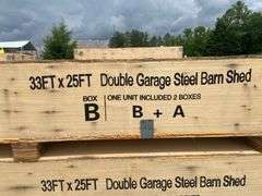KJ Unused K3325 33ftx25ft Double Garage Steel Barn Shed