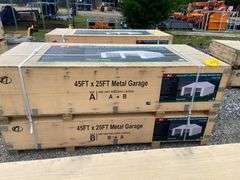 KJ Unused K4525 45ftx25ft Double Garage Steel Barn Shed