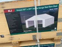 KJ Unused K4525 45ftx25ft Double Garage Steel Barn Shed