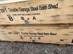 KJ Unused K3325 33ftx25ft Double Garage Steel Barn Shed