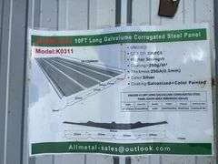 (100) Panels - AllMetal K0311 Unused 10ft Corrugated Steel panels