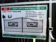 2025 KJ Unused K0720 Heavy Duty Metal Farm Driveway Gates
