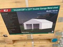 KJ Unused K2119 23ftx22ft Double Garage Metal Shed