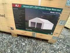 KJ Unused K2119 23ftx22ft Double Garage Metal Shed