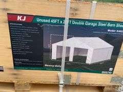 KJ Unused K4525 45ftx25ft Double Garage Steel Barn Shed