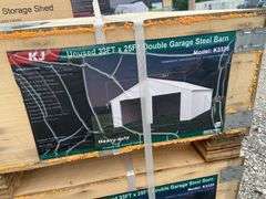 KJ Unused K3325 33ftx25ft Double Garage Steel Barn Shed