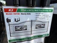 2025 KJ Unused K0720 Heavy Duty Metal Farm Driveway Gates