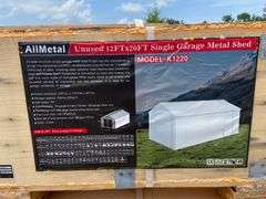 AllMetal Unused K1220 12ftx20ft Single Garage Metal Shed