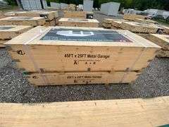 KJ Unused K4525 45ftx25ft Double Garage Steel Barn Shed