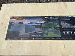Landhonor Unused LHR-CP2020F 20FTx20FT All Steel Carport With 10FT Enclosed Walls