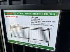 2025 AllMetal Unused K0608-22 Powder Coated Steel Site Fence