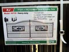 2025 KJ Unused K0720 Heavy Duty Metal Farm Driveway Gates