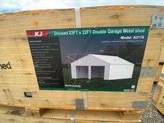 KJ Unused K2119 23ftx22ft Double Garage Metal Shed