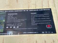 Landhonor Unused LHR-CP2020F 20FTx20FT All Steel Carport With 10FT Enclosed Walls