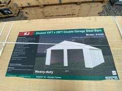 KJ Unused K3325 33ftx25ft Double Garage Steel Barn Shed