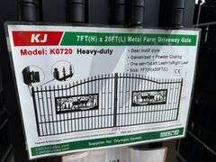 2025 KJ Unused K0720 Heavy Duty Metal Farm Driveway Gates