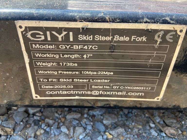 2025 GIYI Unused GY-BF47CSkid Steer Bale Spear