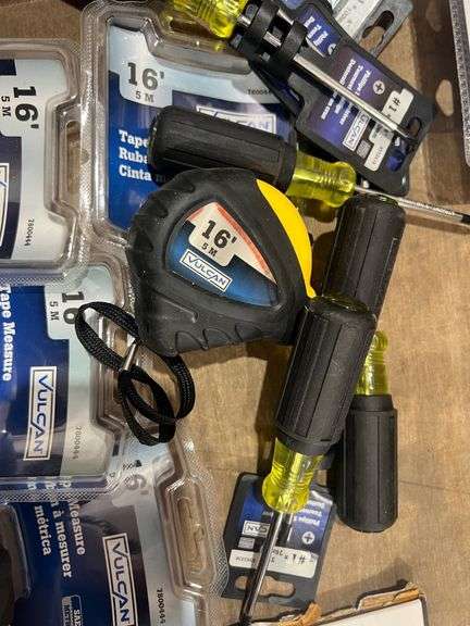 Lot - New Vulcan Tape Measures and Screwdrivers