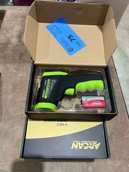 (5) New Arcan Infrared Thermometer with 9v Battery