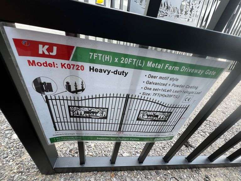 2025 KJ Unused K0720 Metal Farm Driveway Gates